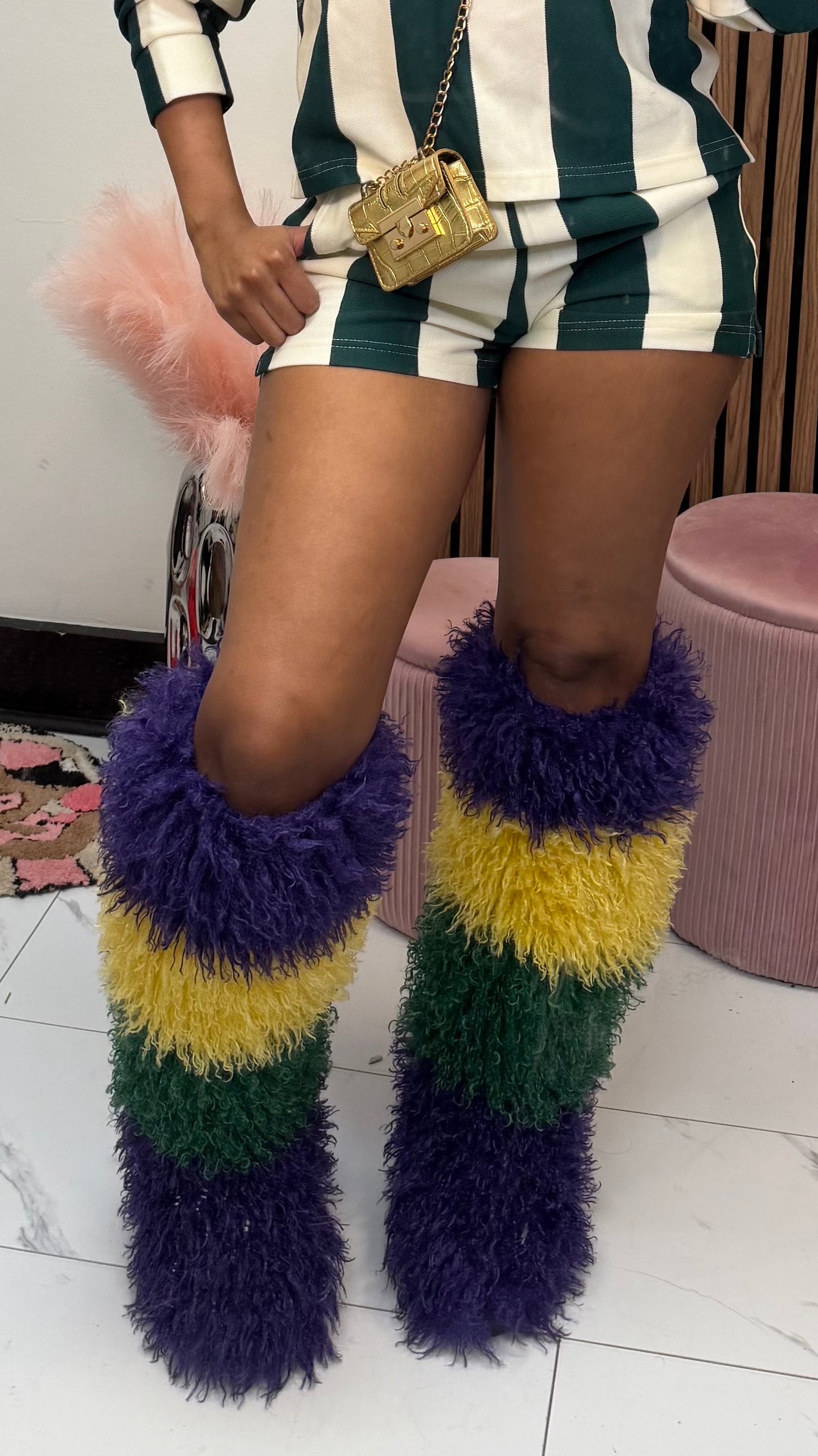 Mardi Gras Teddy Boots