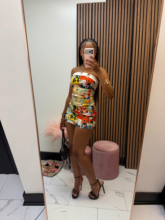 Graphic News Mini Dress