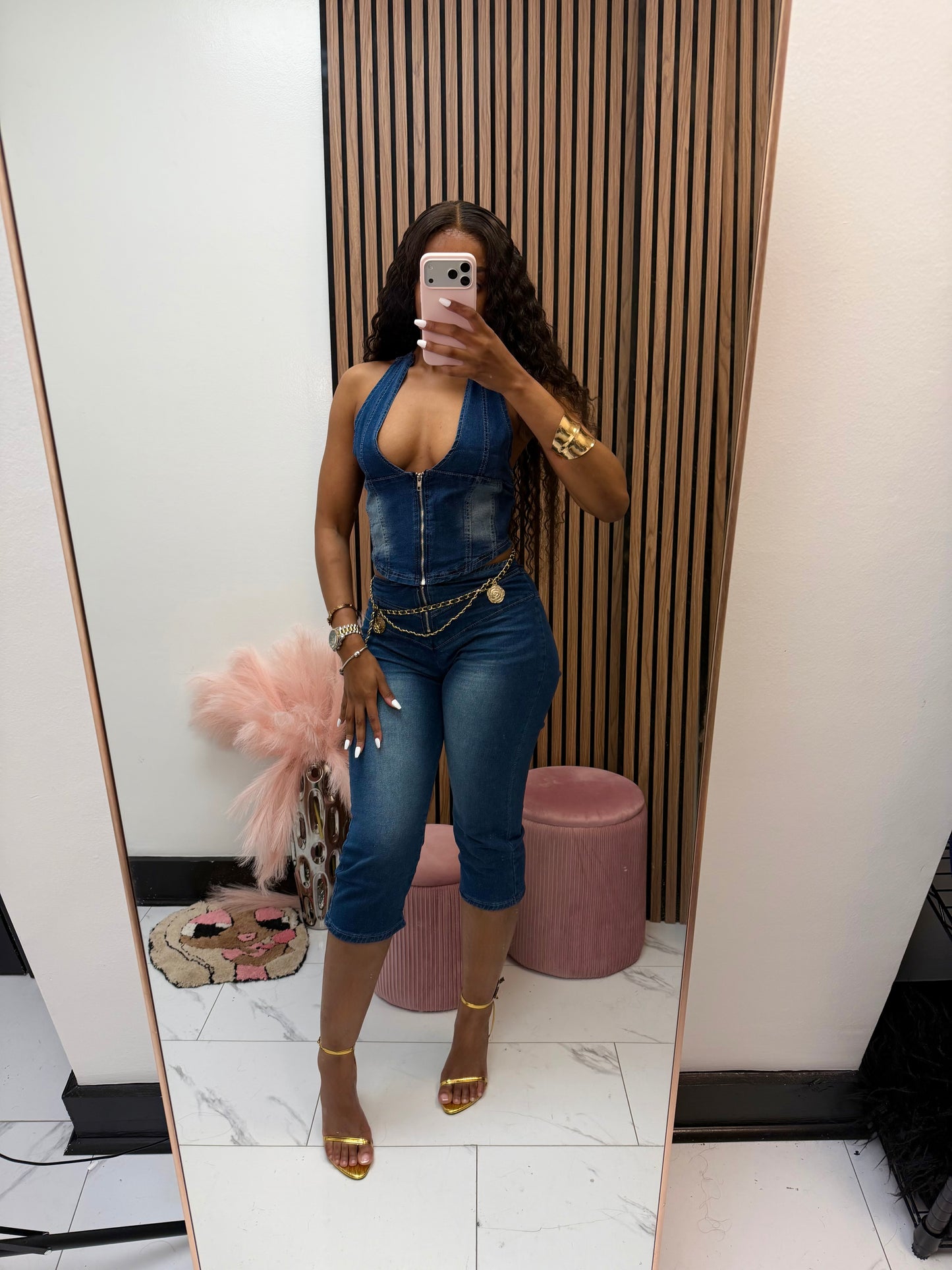 Denim Capri Set
