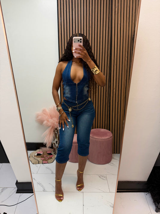 Denim Capri Set