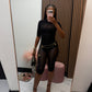 AfterDark Mesh Capri Jumpsuit