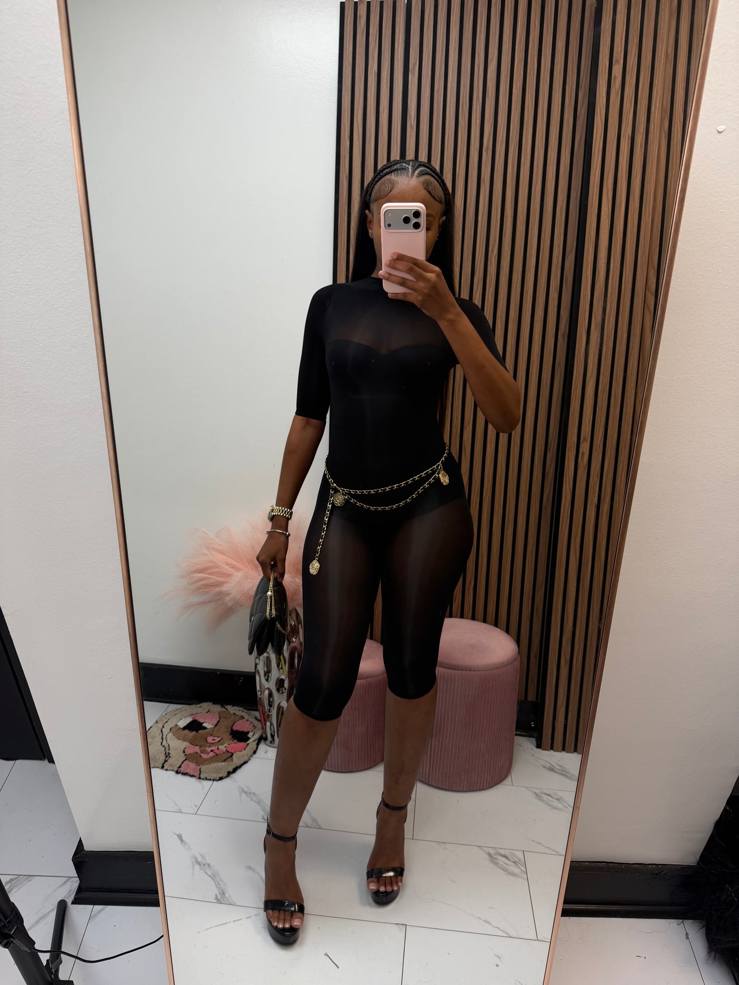 AfterDark Mesh Capri Jumpsuit