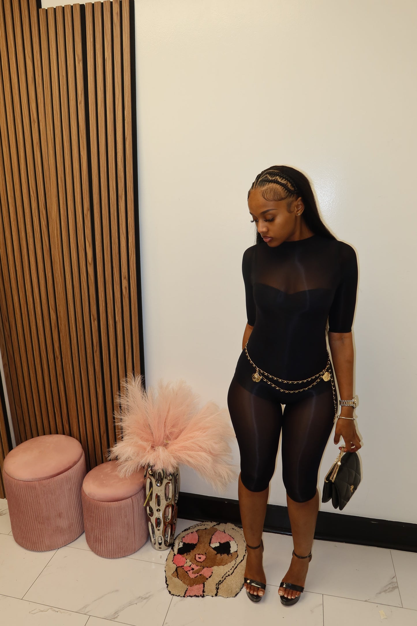 AfterDark Mesh Capri Jumpsuit