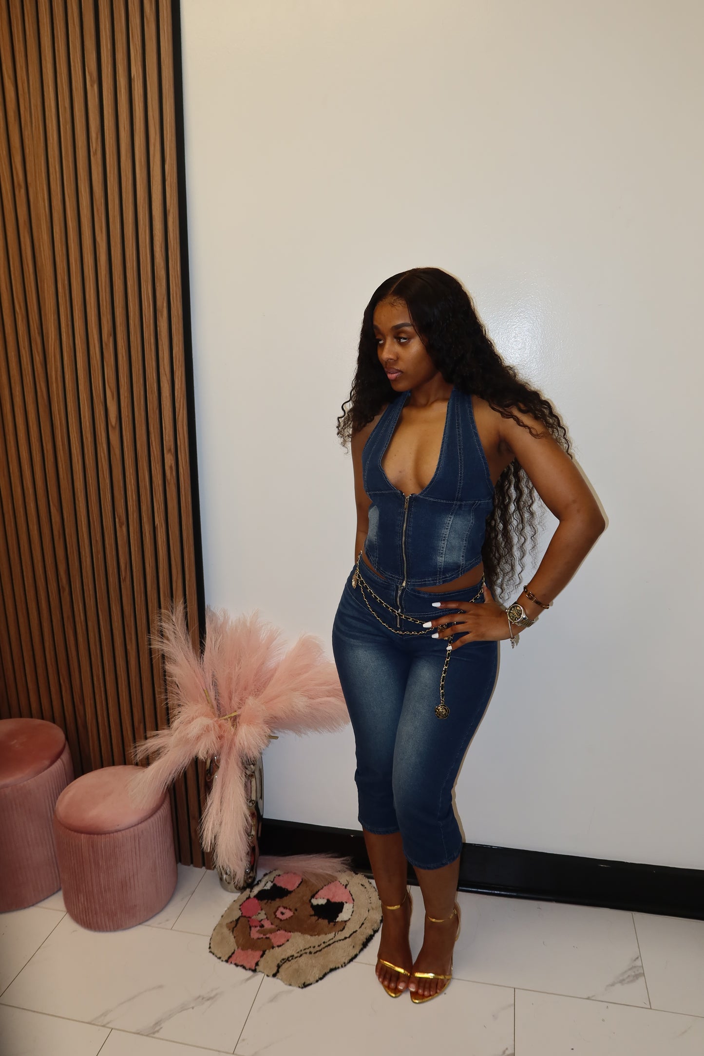 Denim Capri Set