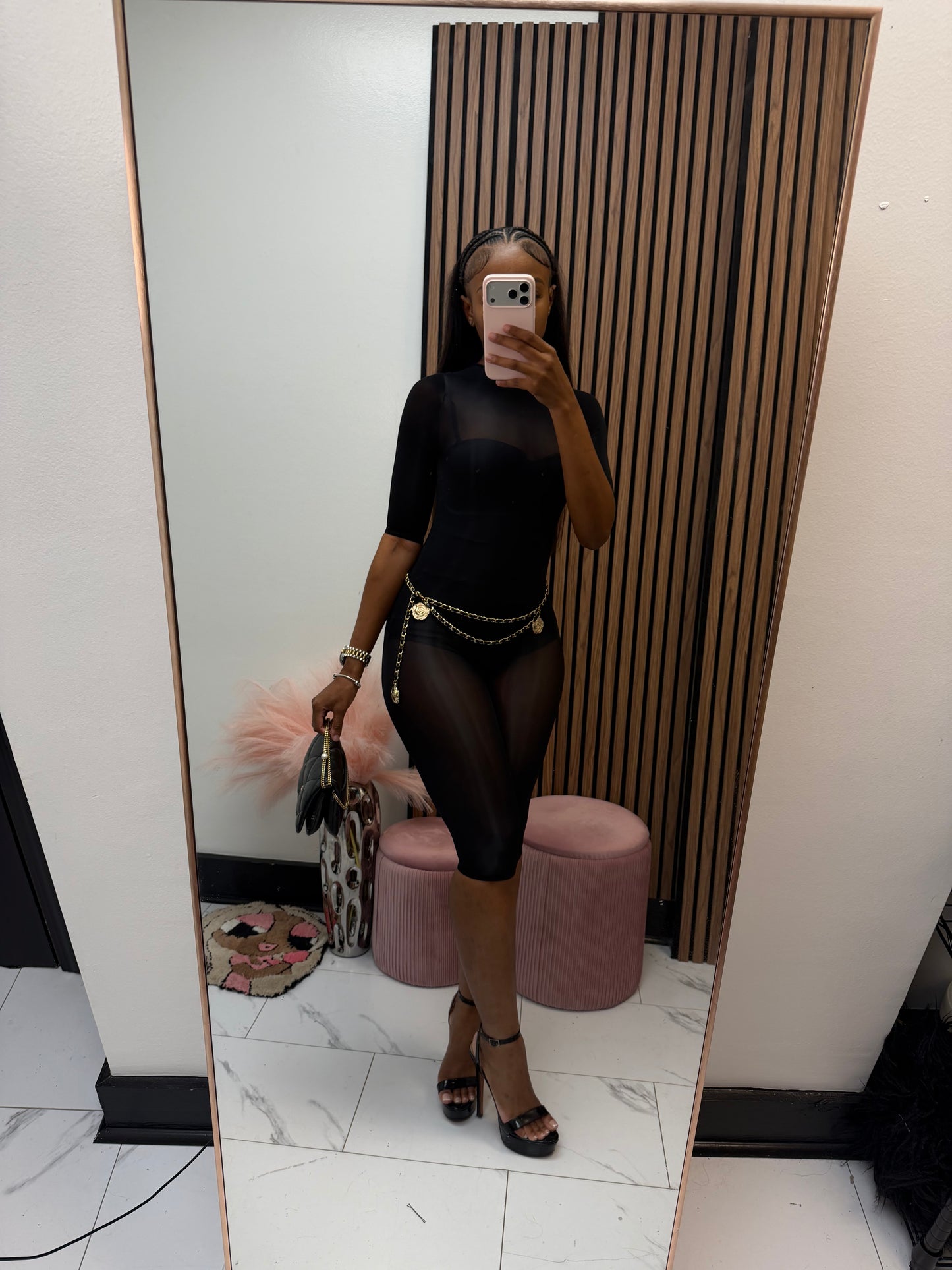 AfterDark Mesh Capri Jumpsuit
