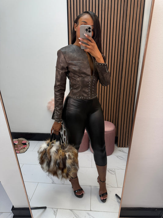 Black leather Leggings